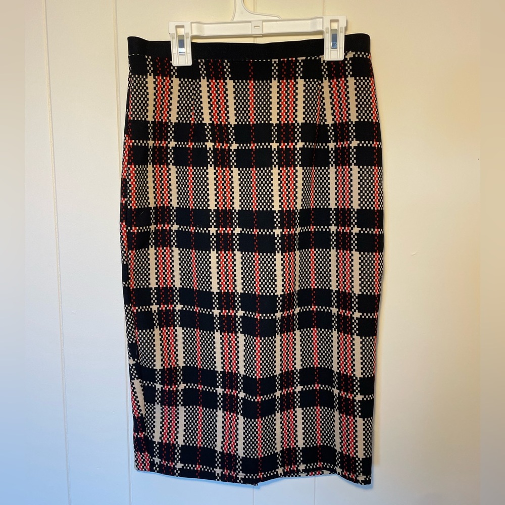 Plaid stretch pencil skirt for work sz small/medium
